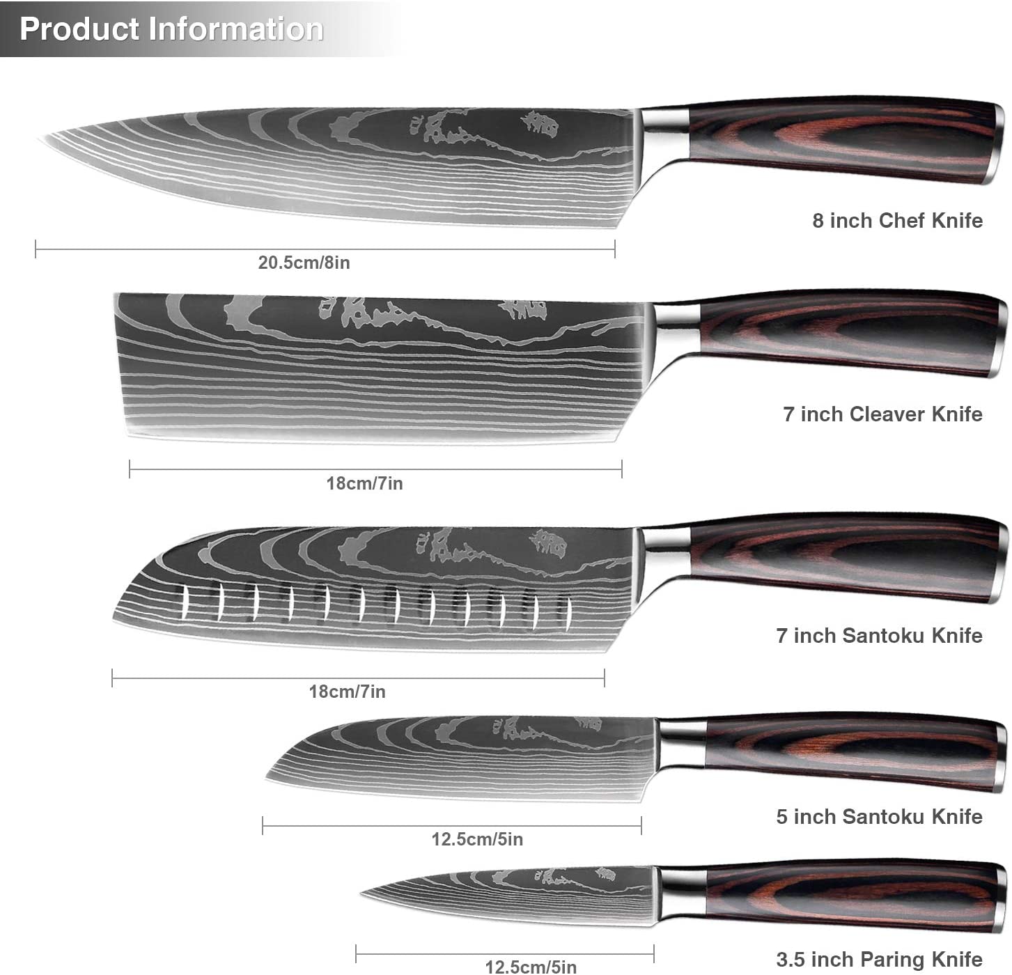 XITUO Chef Knife Set - 5 Pieces